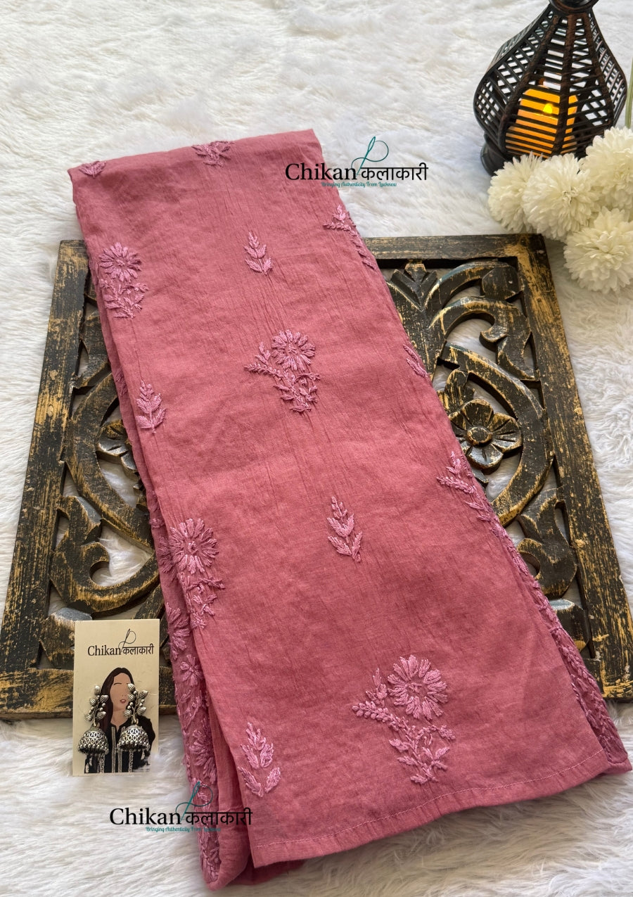 Mannat Mul Chanderi Chikankari Kurti  - Dark Purple