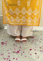 Misha Rayon Chikankari Kurti - Yellow