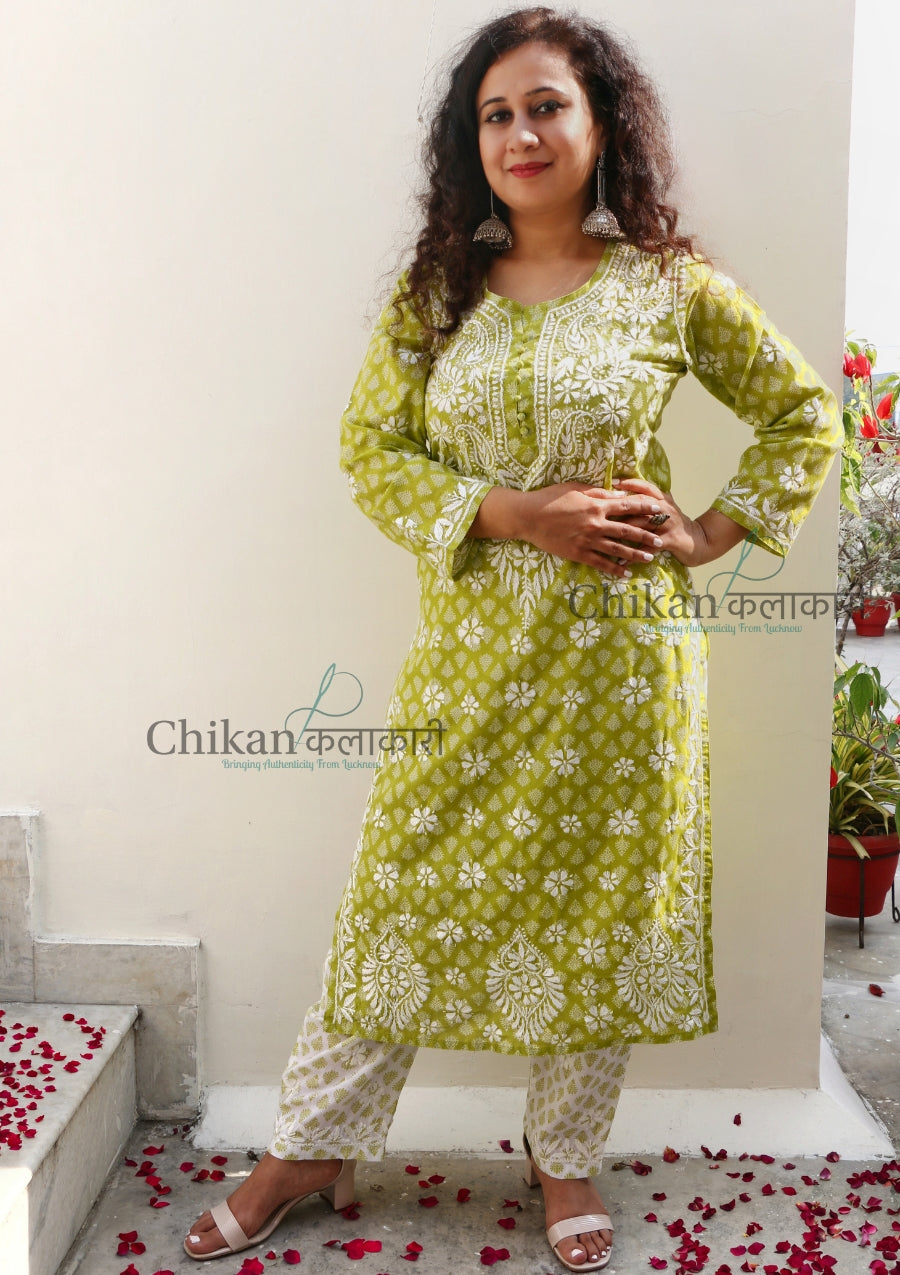 Myra Cotton Chikankari Kurti | lucknowi chikan kurti | lakhnavi kurta | chicken curry kurti | chikankari cotton kurtas