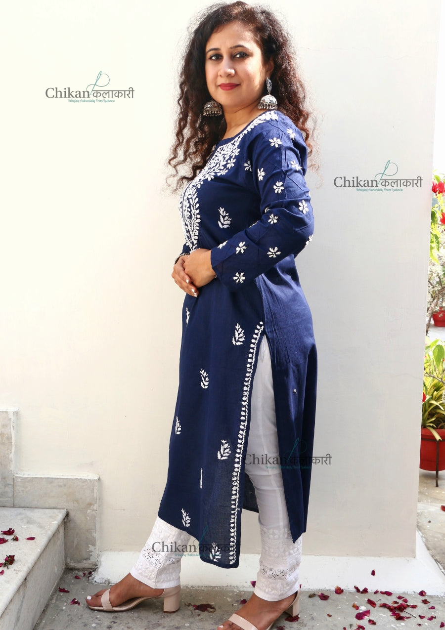 Naina Cotton Chikan Kurti | lucknowi chikan kurta | lakhnavi kurta | chicken curry kurti | cotton chikankari kurti