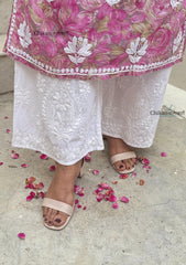 Neena Cotton Chikankari Palazzo - Free Size Fits Upto 3XL size