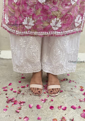 Neena Cotton Chikankari Palazzo - Free Size Fits Upto 3XL size