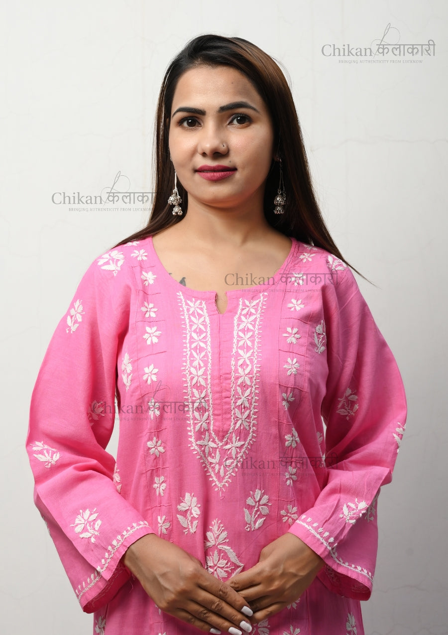 Nida Cotton Chikankari Kurti