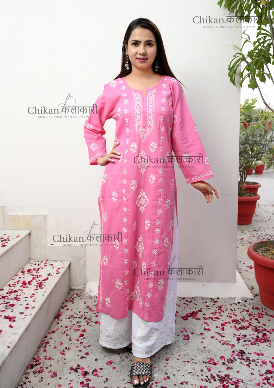 Nida Cotton Chikankari Kurti