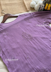 Noor Viscose Jaal Chikankari Kurti - Purple