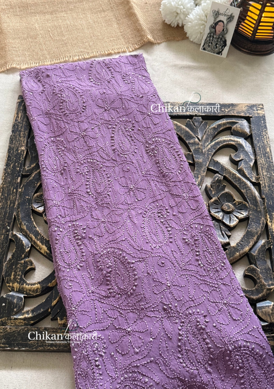 Noor Viscose Jaal Chikankari Kurti - Purple