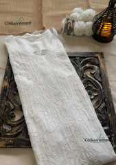 Noor Viscose Jaal Chikankari Kurti - White