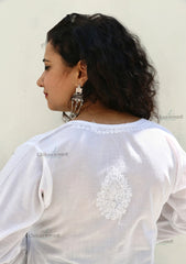 Nyla White Short Chikankari Kurti