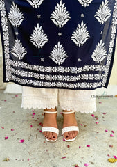 Pankhudi Modal Chikankari Kurti - Blue