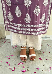 Pankhudi Modal Chikankari Kurti - Mauve
