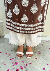 Pankhudi Modal Chikankari Kurti - Brown
