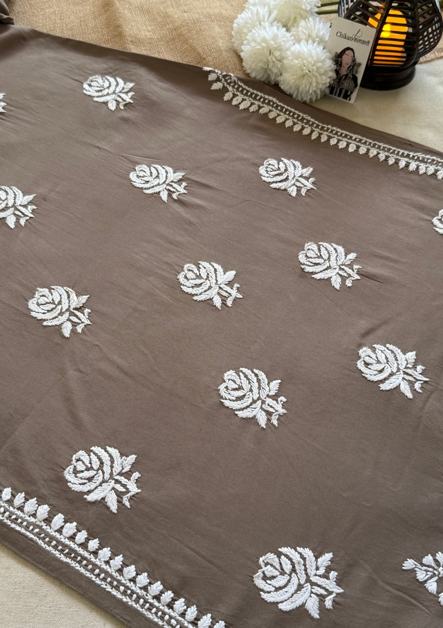 Reva Rayon Chikankari Kurti - Dusty Grey