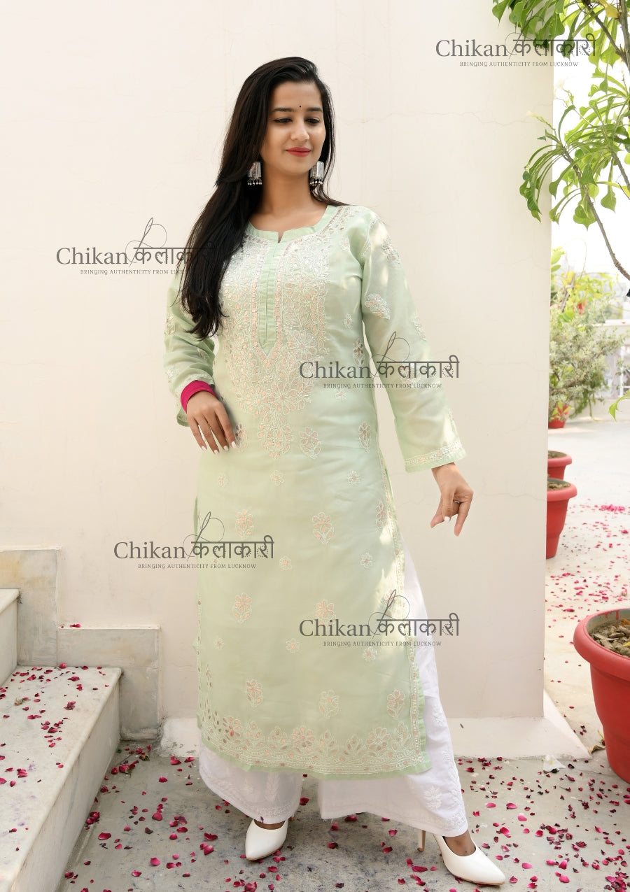 Riya Cotton Chikankari Kurti | chikan curry kurta | lakhnavi kurti | lucknow chikan kurti | chikankari cotton kurtas