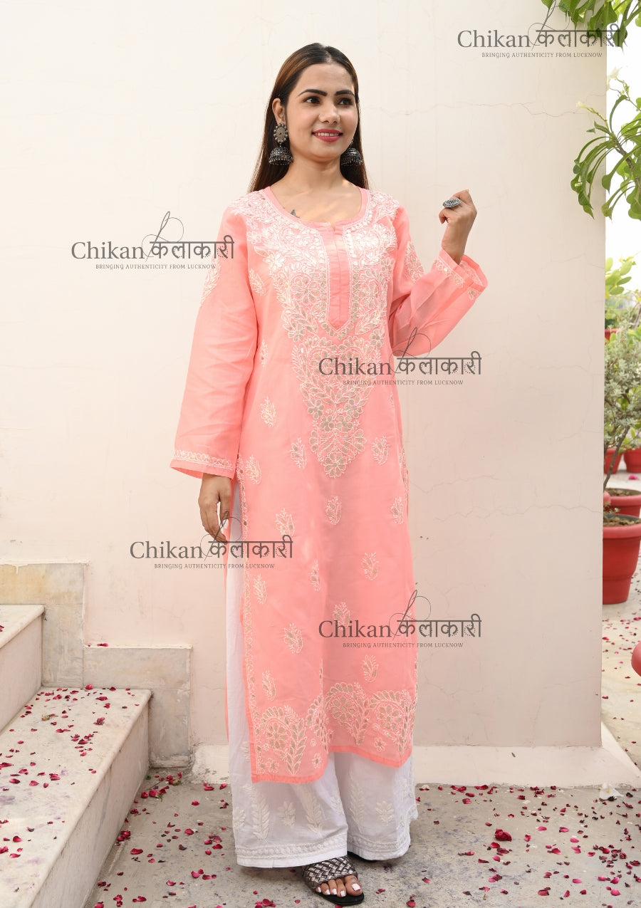 Riya Cotton Chikankari Kurti | chikan curry kurti | lakhnavi kurti | lucknowi chikan kurta | chikankari cotton kurtas