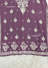 Safeena Modal Chikankari Kurti - Light Mauve