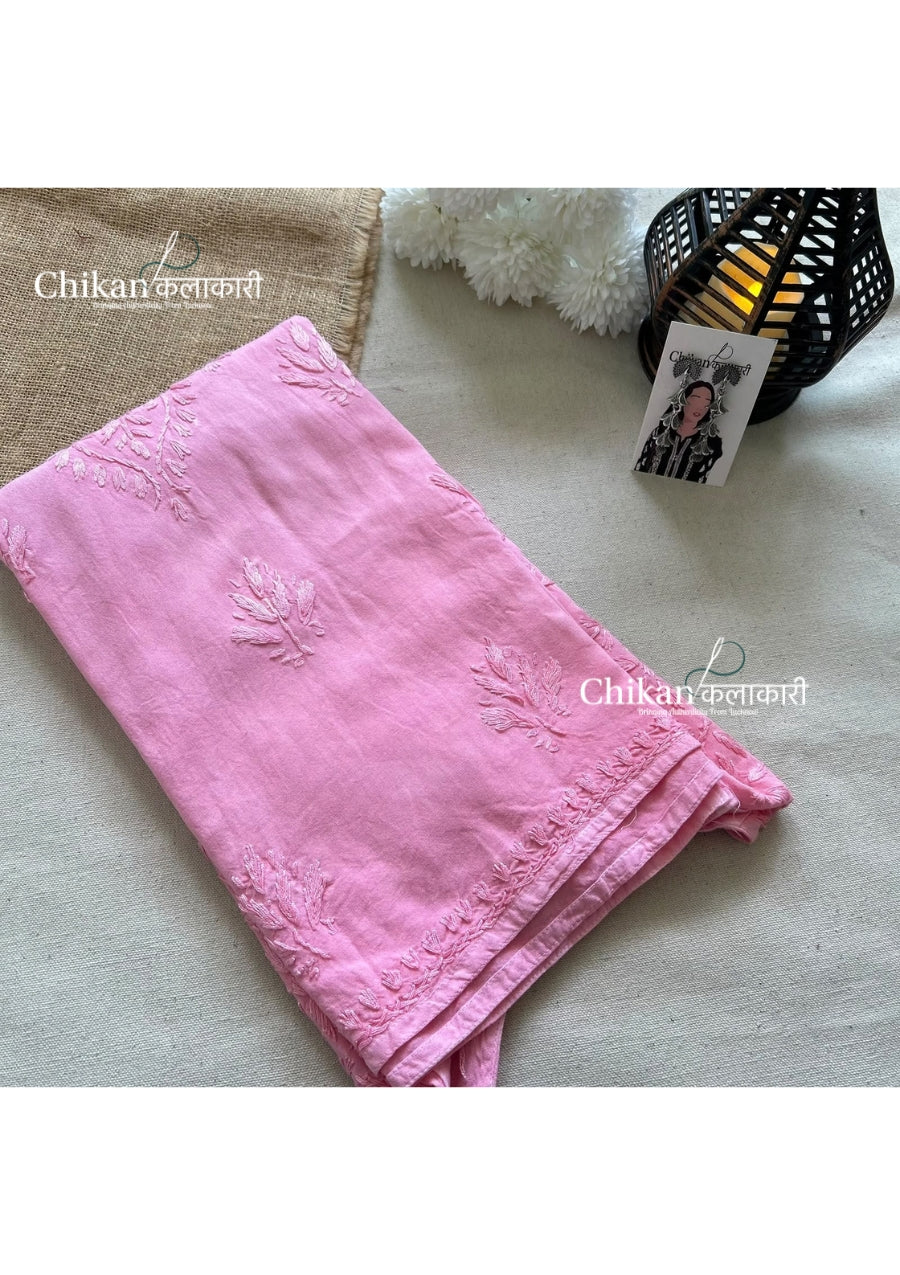 Sahiba Rayon Short Chikankari Kurti - Pink