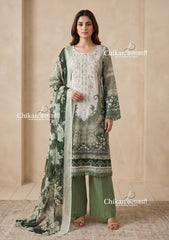 Sahira Green Cotton Straight Suit Set With Dupatta