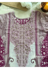 Sahira Wine Cotton Straight Suit Set With Dupatta