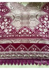 Sahira Wine Cotton Straight Suit Set With Dupatta