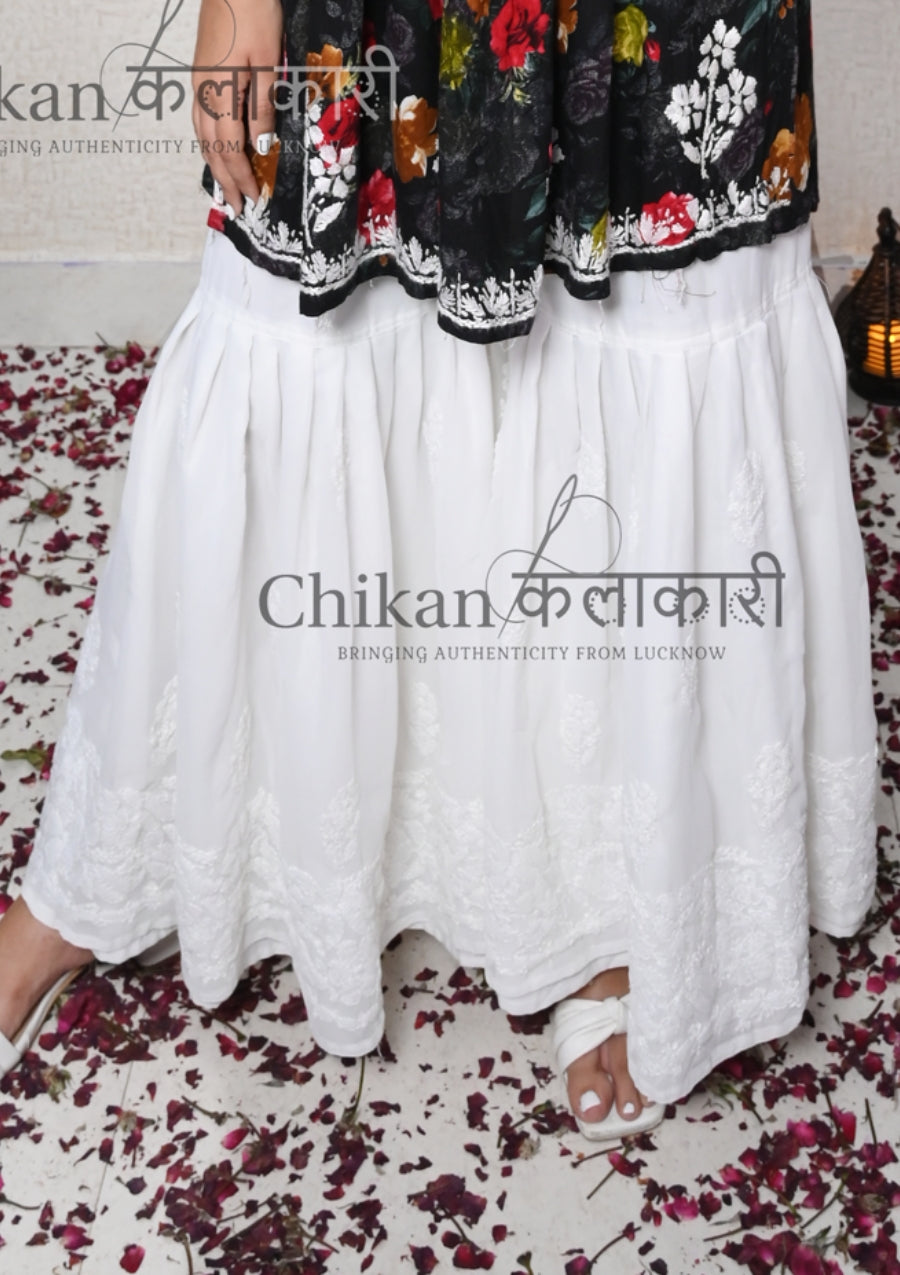 Saira Georgette Chikankari Garara