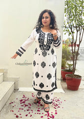 Sameera Rayon Chikankari Kurti Set - White