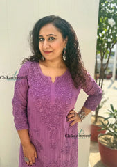 Sehar Viscose Chikankari Kurti - Purple