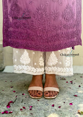Arya Viscose Dyeable Chikankari Palazzo - Free Size