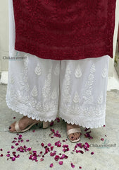 Shiza Rayon Chikankari Palazzo - Free Size Fits Up to 4XL size