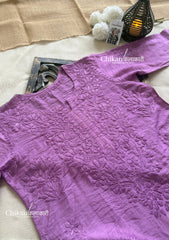Sitara Chanderi Chikankari Kurti - Light Purple