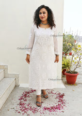 Tanisha White Viscose Chikankari Kurti