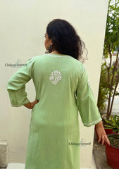 Tanya Rayon Chikankari Kurti - Green