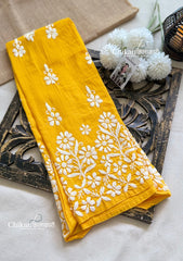 Tara Cotton Chikankari Kurti - Yellow