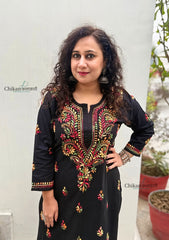 Trish Cotton Black Chikankari Kurti