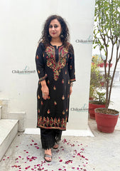 Trish Cotton Black Chikankari Kurti