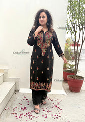 Trish Cotton Black Chikankari Kurti