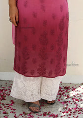 Vanaya Viscose Chikankari Kurti - Pink