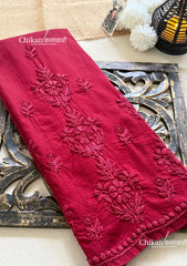 Veera Cotton Chikankari Kurti - Maroon