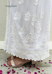 Zeeba Rayon Chikankari Palazzo - Fits XL-7XL size